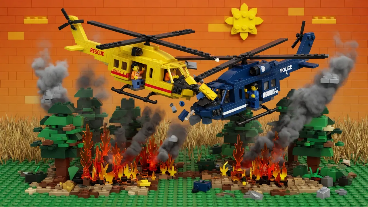 Mid-air collision between firefighting helicopters during Greece wildfire battle