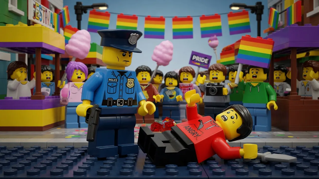 Police officer shoots suspect dead during Berlin Pride parade attack.