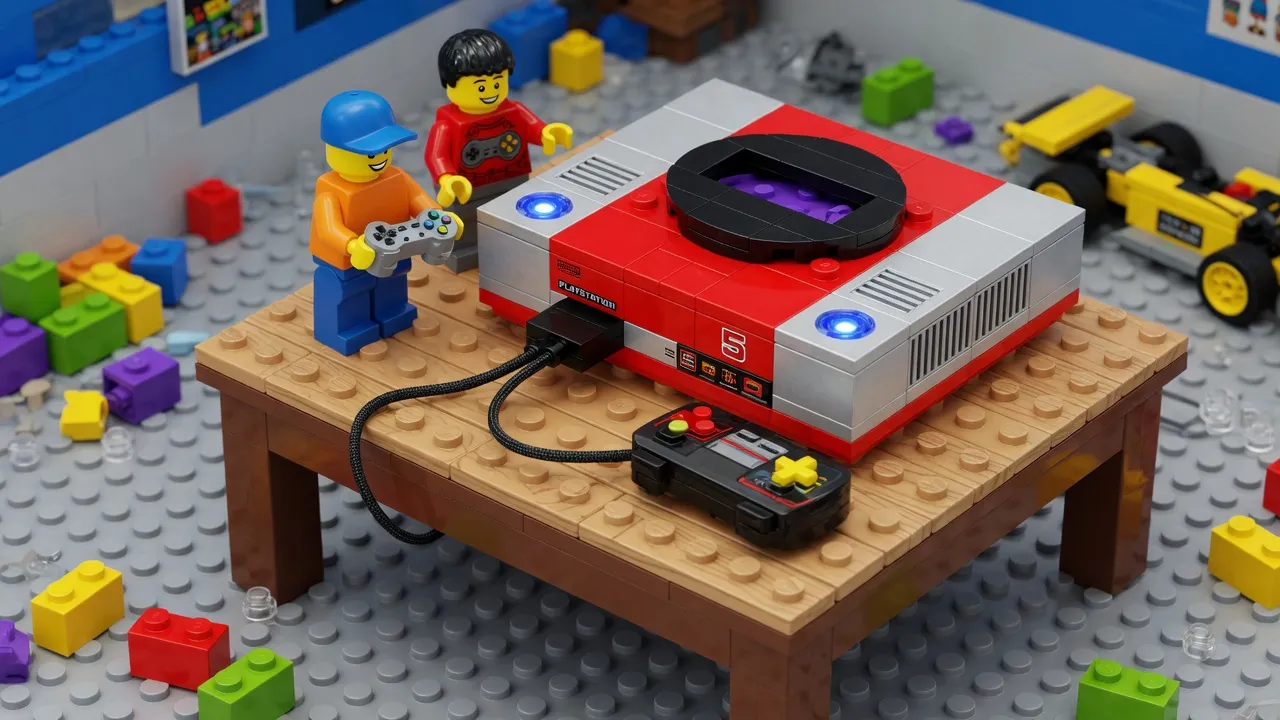A Lego PlayStation replica with nearly two thousand pieces arrives next month.