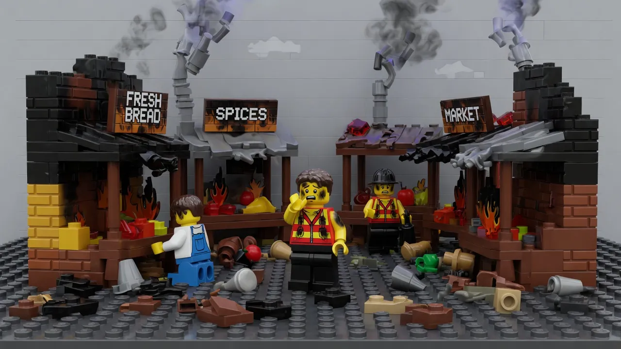 BBC reports on damaged Kyiv market following Russian missile strikes.