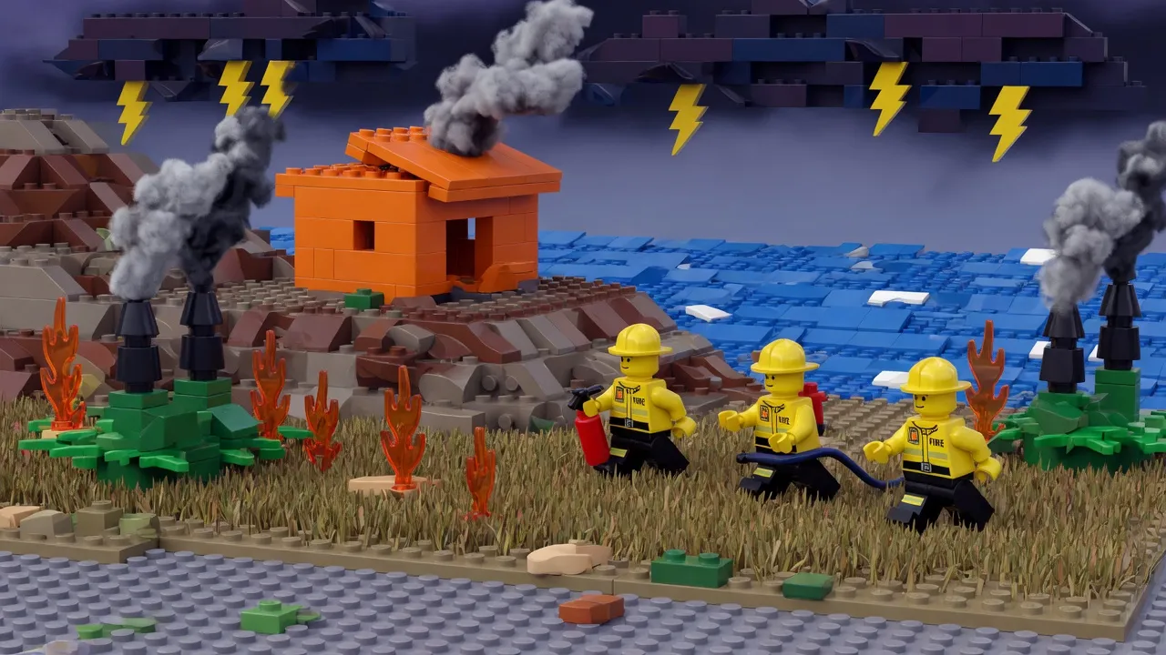 Greek coastal resort faces danger as fierce winds hamper firefighting efforts.