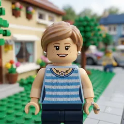 A plastic toy-brick minifigure portrait of Alice