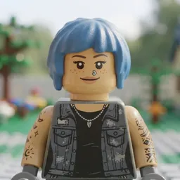 A plastic toy-brick minifigure portrait of Stryker