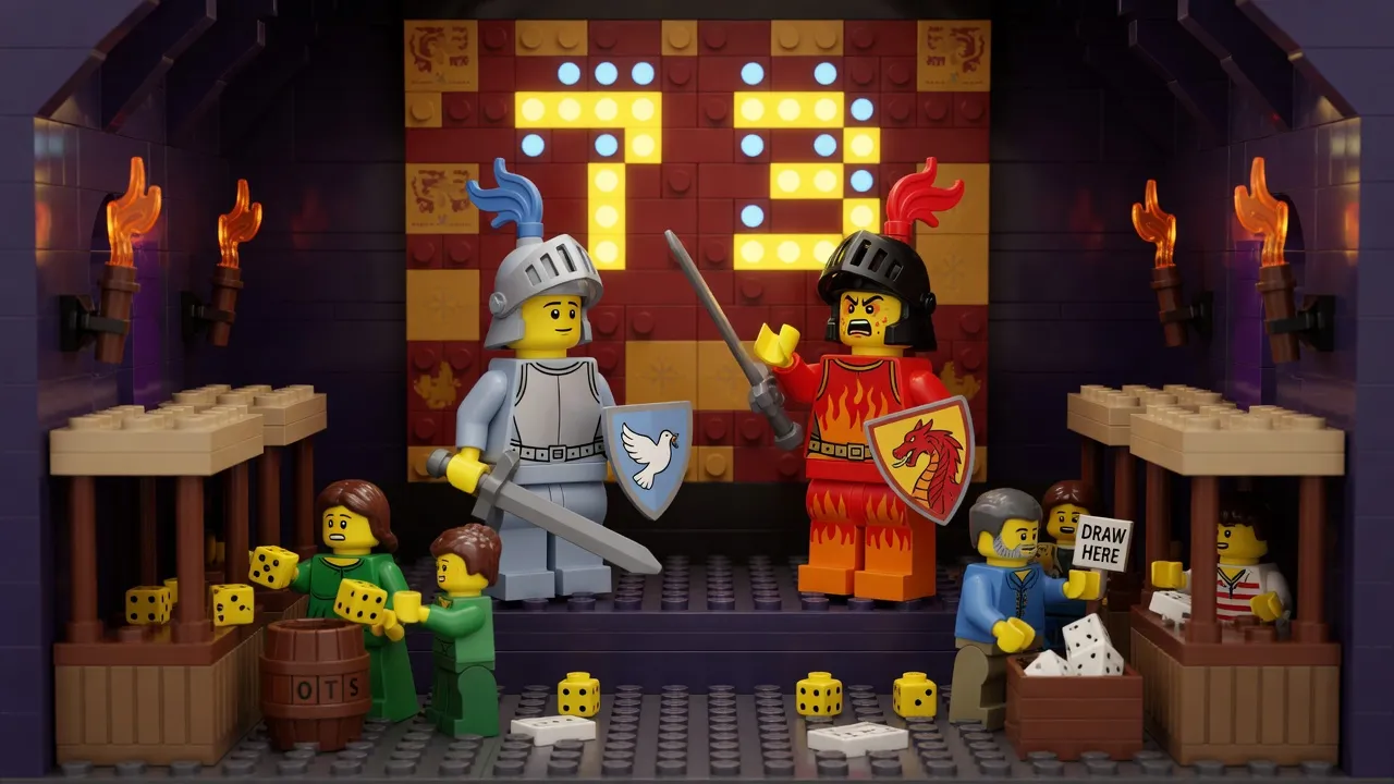 Of the Joust at the Manor Gate, Where the Mild Knight Unhorsed the Fiery One