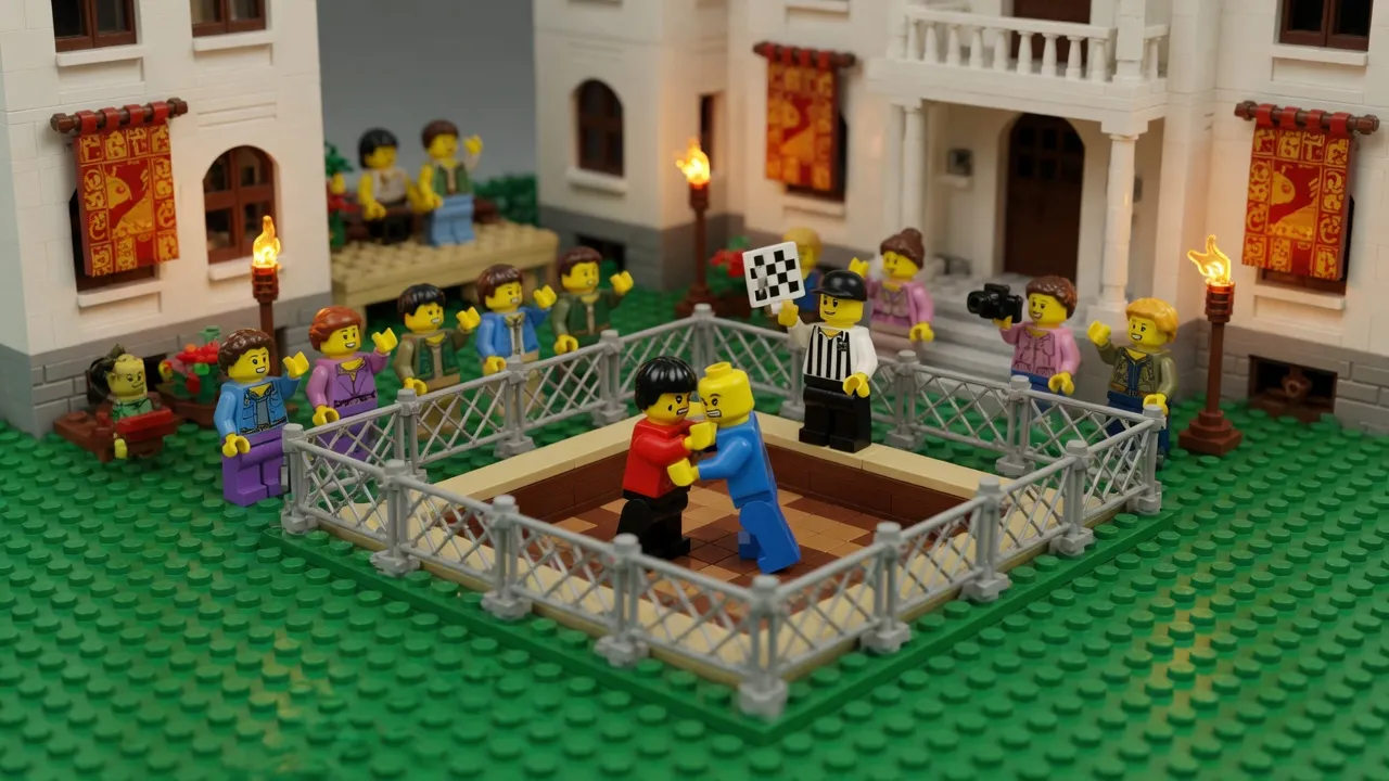 Hodge Watches the Squires Fight Before the King's Own House